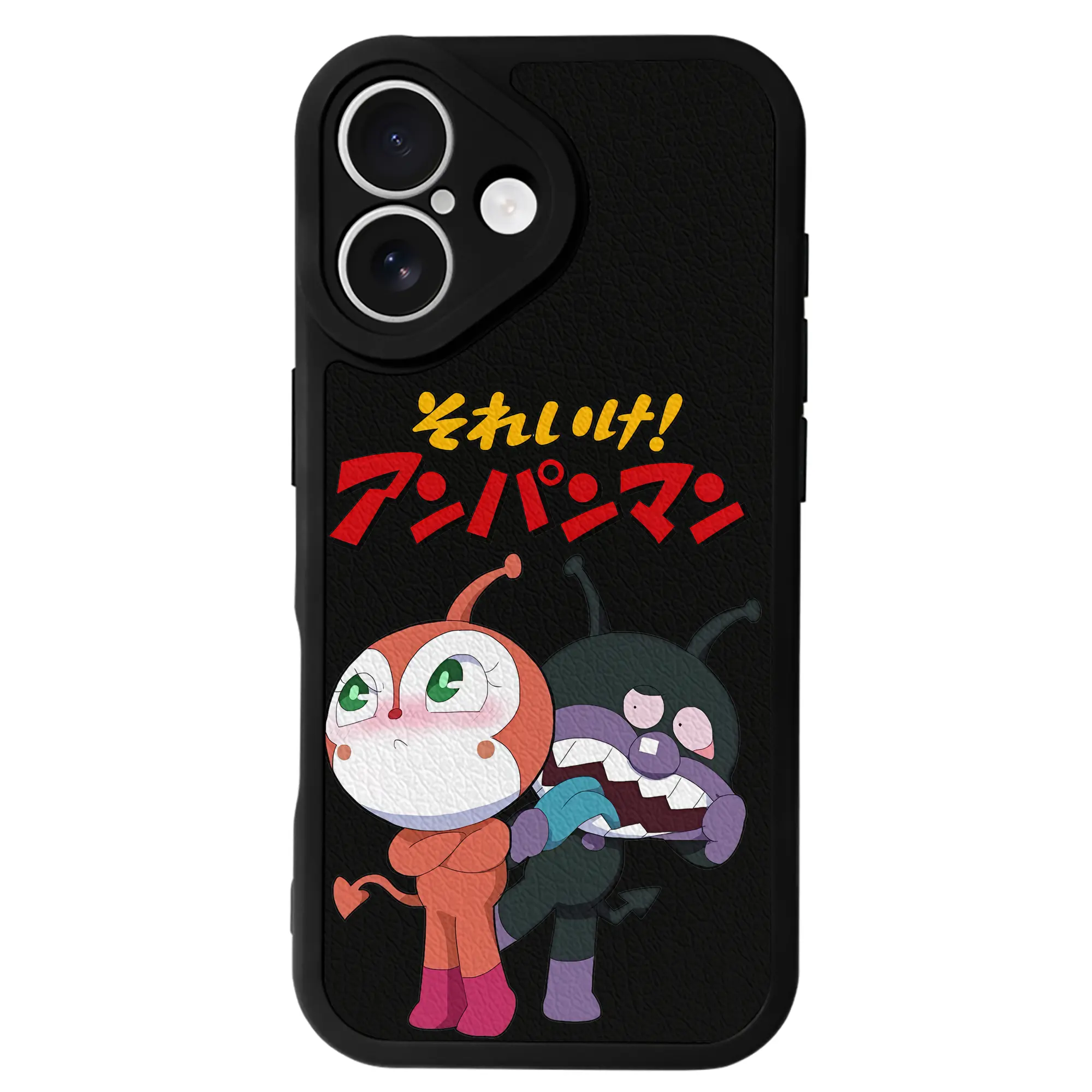 アンパンマン グッズ,ばいきんまん - IPhone 16シリーズ対応 ・ シリコンスマホケース ・ レザー調 ・ 高精度フィット ・ 耐衝撃 ・ ワイヤレス充電対応 ・ 精密カット